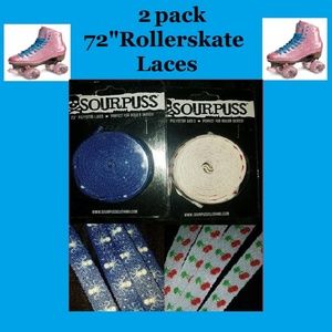 2pk Sourpuss 72" Shoe Boot Laces 1 Blue  Octopus & 1 Cherry
